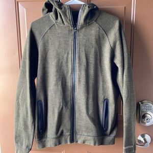 American eagle hunter green zip up hoodie